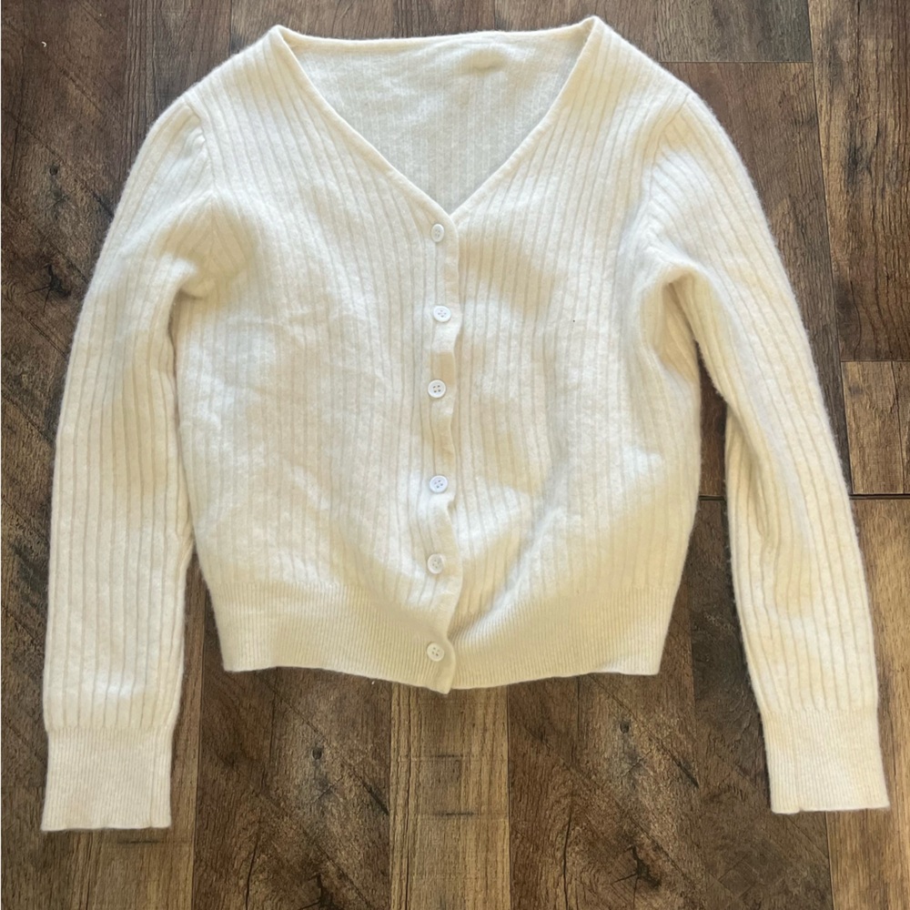 J.ING Ivory 100% Wool Cardigan OS